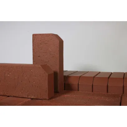 Плитка клинкерная тротуарная ЛСР Эдинбург темно-красный Бордюр 200*100*50 в Тюмени