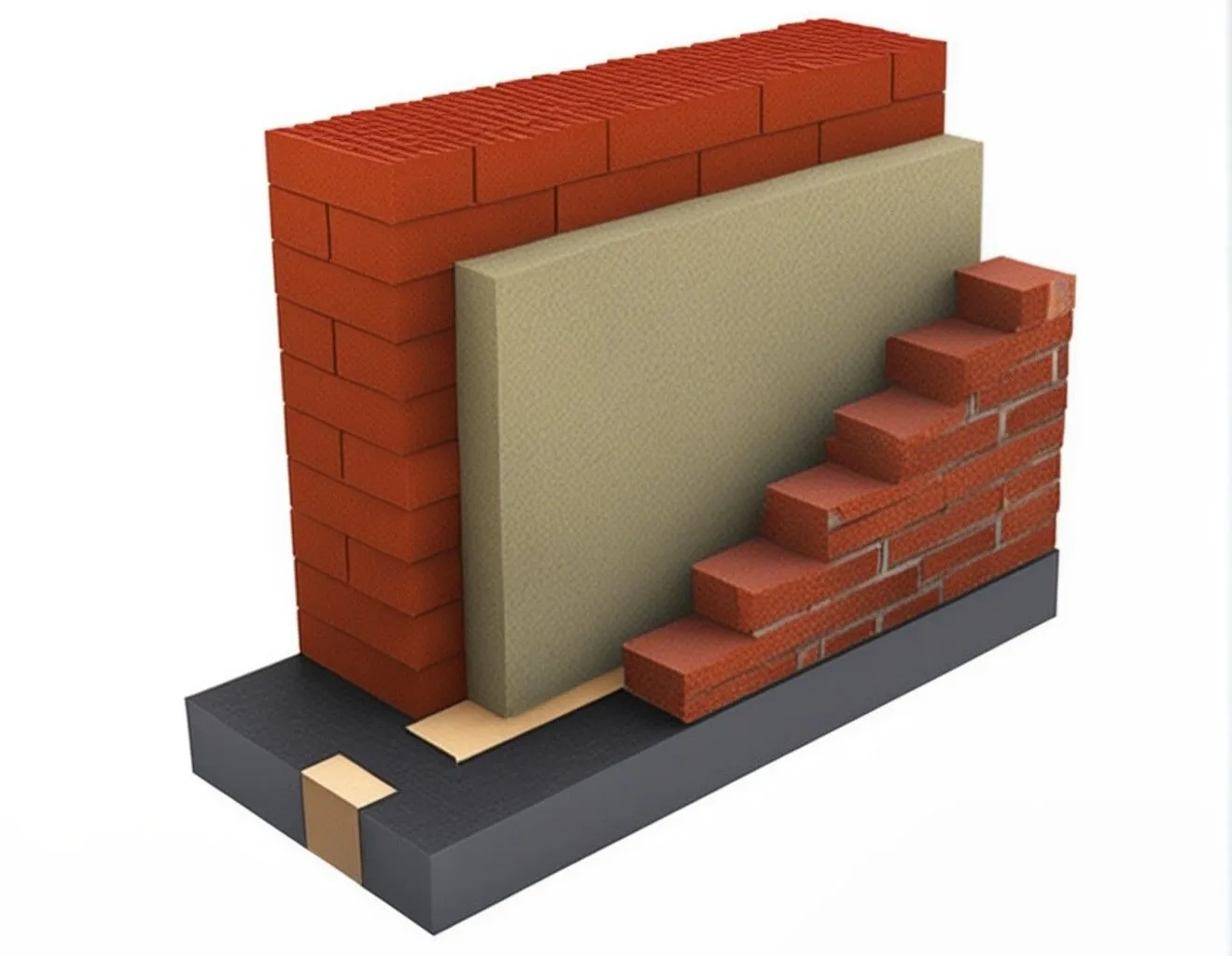 Теплоизоляция фасада при использовании многослойной кладки