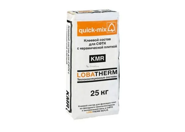 Квик микс (Quick-mix) KMR Клеящий раствор для утеплителя для СФТК с керамической плиткой, серый