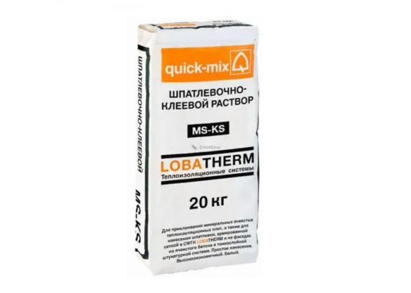 Квик микс (Quick-mix) MS-KS wa серый Шпатлевочно-клеевой раствор легкий для приклеивания минеральных ячеистых плит