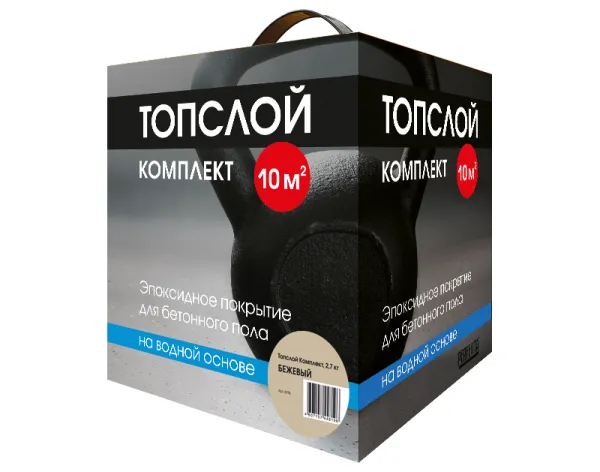 PERFEKTA Эпоксидное покрытие для бетонного пола на водной основе бежевый Топслой Комплект, 2,7 кг