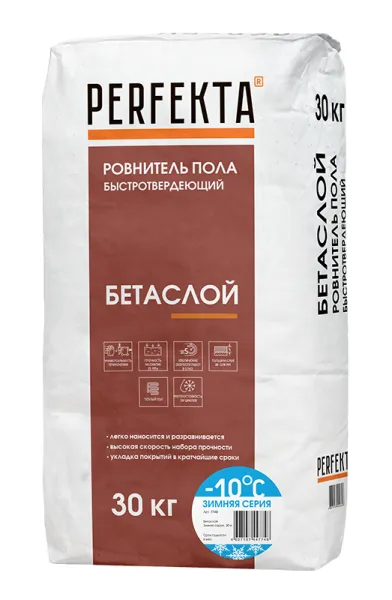 PERFEKTA Ровнитель толстослойный быстротвердеющий Бетаслой Зимняя серия, 25 кг