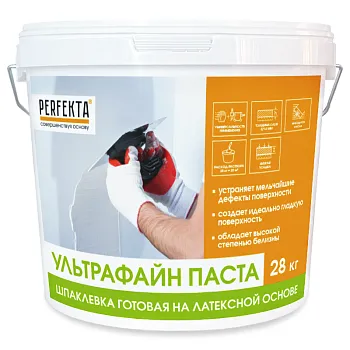 Шпаклевка полимерная Перфекта Ультрафайн Паста готовая на латексной основе 28 кг