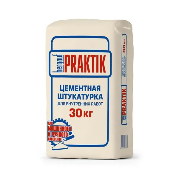 Штукатурка цементная Бергауф Практик для внутренних работ 30кг