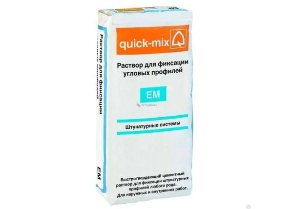 Квик Микс (Quick-mix) ЕМ Раствор для фиксации угловых профилей – купить по низкой цене в Тюмени в интернет-магазине Стройснаб Квик Микс (Quick-mix) ЕМ Раствор для фиксации угловых профилей