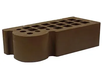 Кирпич керамический лицевой ЖКЗ темно-коричневый гладкий КФ-3 фигурный 1 НФ в Тюмени