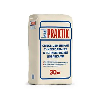 Смесь кладочная цементно-песчаная Бергауф Практик М100 с полимерными добавками 30кг