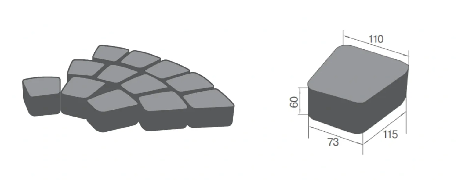 Тротуарная плитка BRAER Классико круговая