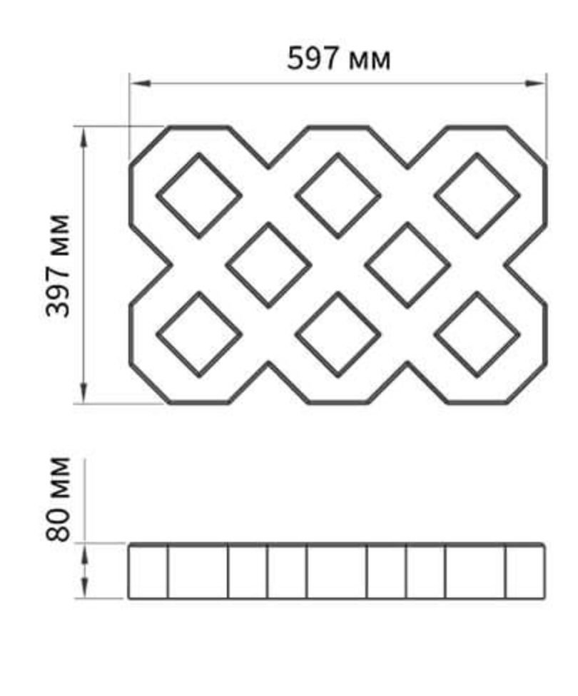 Тротуарная плитка Поревит Стандарт "ГАЗОННАЯ РЕШЕТКА" Б.1.ГР.8 Тротуарная плитка Поревит Стандарт "ГАЗОННАЯ РЕШЕТКА" Б.1.ГР.8