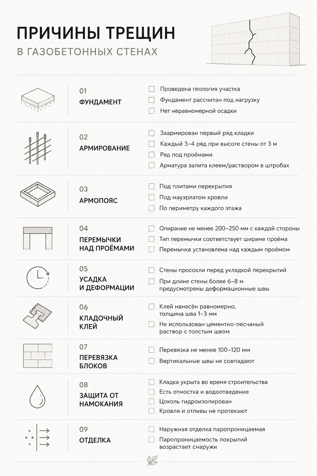 Трещины на газоблоке: анализ самых частых причин Трещины на газоблоке: анализ самых частых причин