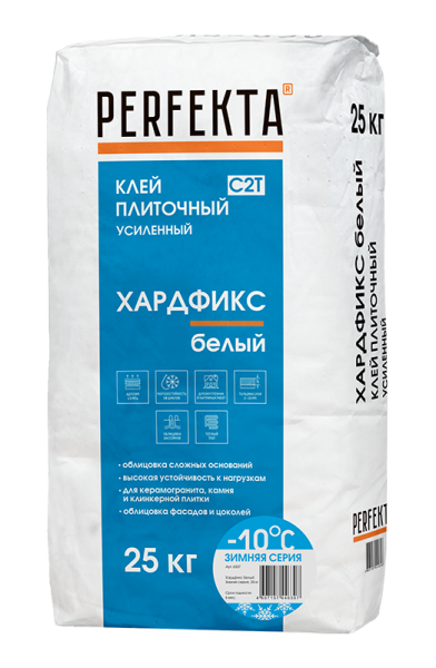 PERFEKTA Клей плиточный Хардфикс Белый Зимняя серия, 25 кг