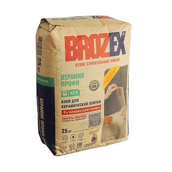 Клей для плитки KS 9 КЕРАМИК ПРОФИ BROZEX класс С0 25кг