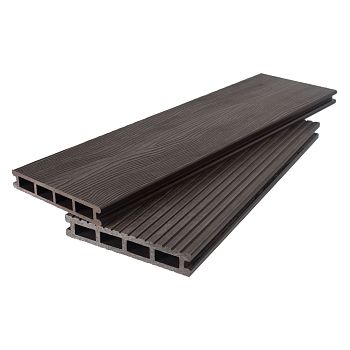 Террасная доска AIWOOD 140*22 брашированная двусторонняя (текстура 3D+3D), Венг