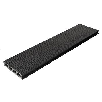 Террасная доска AIWOOD 150*25 брашированная двусторонняя (текстура 3D-Вельвет), Антрацит