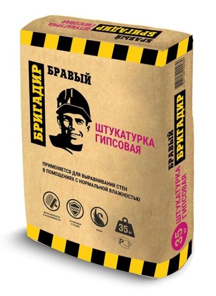 Штукатурка гипсовая 35 кг БРАВЫЙ БРИГАДИР