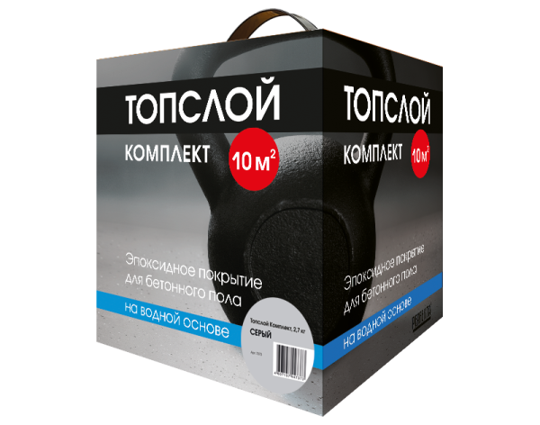 PERFEKTA Эпоксидное покрытие для бетонного пола на водной основе серый Топслой Комплект, 2,7 кг