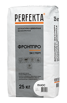 PERFEKTA Штукатурка цементная высокопрочная тонкослойная Фронтпро Эксперт Плюс, 25 кг – купить по низкой цене в Тюмени в интернет-магазине Стройснаб PERFEKTA Штукатурка цементная высокопрочная тонкослойная Фронтпро Эксперт Плюс, 25 кг