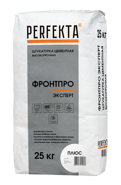 PERFEKTA Штукатурка цементная высокопрочная тонкослойная Фронтпро Эксперт Плюс, 25 кг – купить по низкой цене в Тюмени в интернет-магазине Стройснаб PERFEKTA Штукатурка цементная высокопрочная тонкослойная Фронтпро Эксперт Плюс, 25 кг