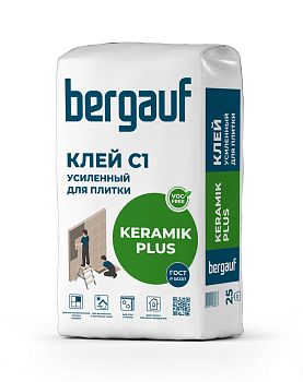 Клей усиленный для керамической плитки Bergauf Keramik Plus, 25 кг – купить по низкой цене в Тюмени в интернет-магазине Стройснаб Клей усиленный для керамической плитки Bergauf Keramik Plus, 25 кг
