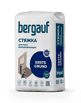 Выравнивающая стяжка для пола Bergauf Erste Grund с армирующими волокнами, 25 кг – купить по низкой цене в Тюмени в интернет-магазине Стройснаб Выравнивающая стяжка для пола Bergauf Erste Grund с армирующими волокнами, 25 кг