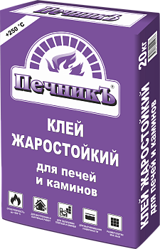 Клей жаростойкий для печей и каминов Печникъ, 20кг – купить по низкой цене в Тюмени в интернет-магазине Стройснаб Клей жаростойкий для печей и каминов Печникъ, 20кг