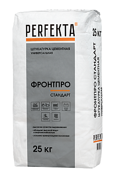 PERFEKTA Штукатурка цементная универсальная Фронтпро Стандарт, 25 кг – купить по низкой цене в Тюмени в интернет-магазине Стройснаб PERFEKTA Штукатурка цементная универсальная Фронтпро Стандарт, 25 кг