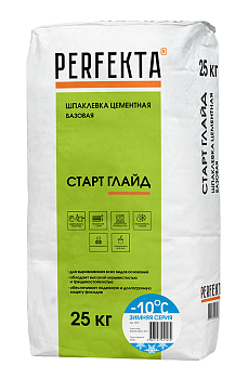 PERFEKTA Шпаклевка цементная базовая Старт Глайд Зимняя серия, 25 кг