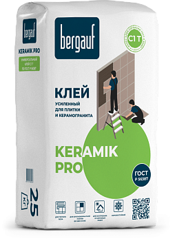 Клей для плитки и керамогранита Bergauf Pro Keramik С1Т 25кг – купить по низкой цене в Тюмени в интернет-магазине Стройснаб Клей для плитки и керамогранита Bergauf Pro Keramik С1Т 25кг