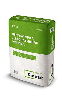 Штукатурка декоративная КОРОЕД Smesit, 25кг – купить по низкой цене в Тюмени в интернет-магазине Стройснаб Штукатурка декоративная КОРОЕД Smesit, 25кг