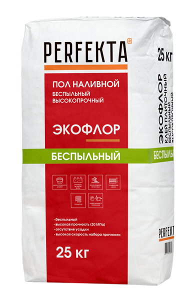 PERFEKTA Пол наливной беспыльный высокопрочный Экофлор, 25 кг