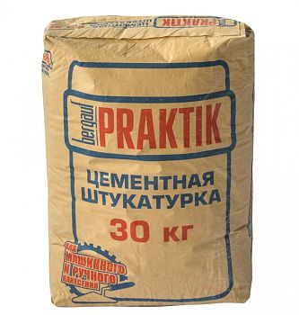 Штукатурка цементная Bergauf Praktik для наружных работ, 30 кг – купить по низкой цене в Тюмени в интернет-магазине Стройснаб Штукатурка цементная Bergauf Praktik для наружных работ, 30 кг