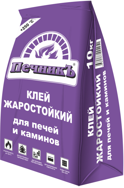 Клей жаростойкий для печей и каминов Печникъ, 10кг – купить по низкой цене в Тюмени в интернет-магазине Стройснаб Клей жаростойкий для печей и каминов Печникъ, 10кг