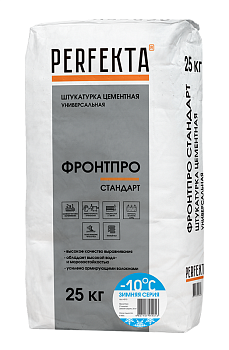 PERFEKTA Штукатурка цементная универсальная Фронтпро Стандарт Зимняя серия, 25 кг – купить по низкой цене в Тюмени в интернет-магазине Стройснаб PERFEKTA Штукатурка цементная универсальная Фронтпро Стандарт Зимняя серия, 25 кг